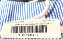 Load image into Gallery viewer, J.Crew Womens Blue White Striped Sleeveless Embroidered Tank Top Size 4