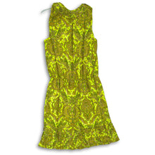 Load image into Gallery viewer, Banana Republic Womens Yellow Paisley Print Tie Neck Sleeveless Shift Dress Sz S