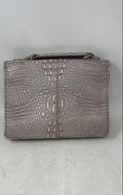 Load image into Gallery viewer, Marc Fisher Womens Light Gray Crocodile Embossed Faux Leather Top Handle Handbag