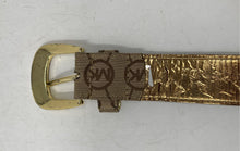 Load image into Gallery viewer, Michael Kors Womens Brown Signature Print Leather Adjustable Fashion Belt Size M