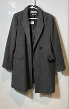 Load image into Gallery viewer, Mango Womens Gray Wool Blend Long Sleeve Double-Breasted Pea Coat Size Medium