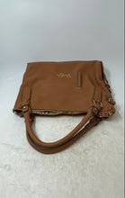 Load image into Gallery viewer, Jessica Simpson Womens Brown Leather Double Handle Zipper Shoulder Handbag