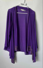 Load image into Gallery viewer, Chico's Womens Purple Open Front Stretch Pullover Cardigan Sweater Size 0