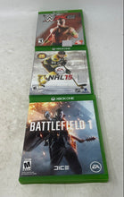 Load image into Gallery viewer, Lot Of 3 Pcs Microsoft Xbox One WWE 2K15 NHL 15 Battlefield 1 Mixed Video Games