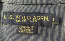 Load image into Gallery viewer, U.S. Polo Assn. Mens Blue Long Sleeve Pockets Collared Button-Up Shirt Size L