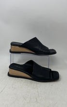 Load image into Gallery viewer, Equitare Womens Black Leather Wedge Heel Slip-On Slide Sandals Size EUR 40