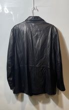 Load image into Gallery viewer, Preston & York Womens Black Leather Long Sleeve Spread Collar Jacket Size 1X
