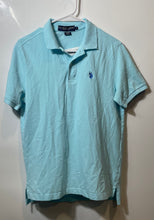 Load image into Gallery viewer, U.S. Polo Assn. Mens Light Turquoise Short Sleeve Button Front Polo Shirt Size S