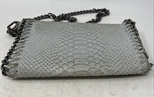 Load image into Gallery viewer, Unbranded Womens Sky Blue Snakeskin Embossed Leather Chain Strap Crossbody Bag