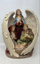 Load image into Gallery viewer, Ceramic Holy Family With Angel Religious Figure Statue w/ String Light No Tested