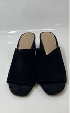 Load image into Gallery viewer, Aldo Womens Black Suede Open Toe Slip-On Block Heel Slide Sandals Size 7.5