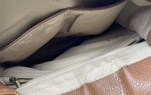 Load image into Gallery viewer, Darcy Marks London Womens Brown Woven Texture Faux Leather Convertible Backpack