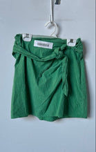 Load image into Gallery viewer, Zara Womens Green Flat Front Back Tie Faux Wrap Mini Skirt Size XS