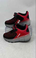 Load image into Gallery viewer, Kids Black Red LED Light-Up Hook & Loop Retractable Roller Skate Shoes Size 29