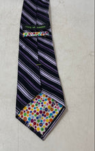 Load image into Gallery viewer, City Of London Mens Multicolor Striped Print Adjustable Pointed Tie