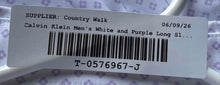Load image into Gallery viewer, Calvin Klein Mens White And Purple Long Sleeve Slim Fit Dress Shirt Size XL 17