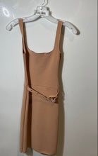 Load image into Gallery viewer, Zara Womens Beige Wide Strap Square Neck Side Zip Back Belted Mini Dress Size S