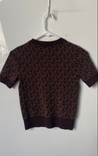 Load image into Gallery viewer, Michael Kors Womens Brown Monogram Print Jacquard Pullover Sweater Size 2XS