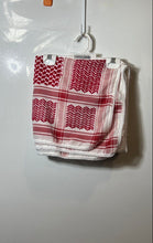 Load image into Gallery viewer, Mens Red White Geometric Islamic Traditional Palestinian Keffiyeh Headscarf