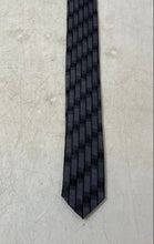 Load image into Gallery viewer, Versani Mens Gray Geometric Adjustable Keeper Loop Formal Pointed Tie One Size