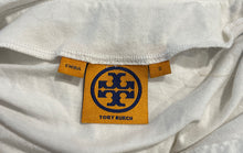 Load image into Gallery viewer, Authentic Tory Burch Womens White Cotton Long Sleeve V-Neck T-Shirt Size S