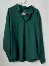 Load image into Gallery viewer, Perry Ellis Mens Green Slim Fit Stretch Long Sleeve Collared Button-Up Shirt XXL