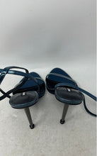 Load image into Gallery viewer, Nine West Womens Reina 03 Blue Leather Stiletto Ankle Strap Heels Size 9M