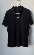 Load image into Gallery viewer, Armani Exchange Mens Black Short Sleeve 1/4 Zip Collared Polo Shirt Size S