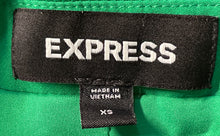 Load image into Gallery viewer, Express Womens Green Long Sleeve Pockets Notch Lapel One-Button Blazer Size XS