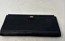 Load image into Gallery viewer, DKNY Womens Black Satin Logo Plaque Chain Strap Rectangular Clutch Handbag