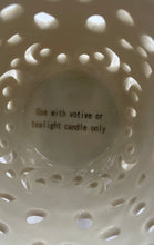 Load image into Gallery viewer, Lenox Beige Pierced Floral Design Handcrafted Decor Votive Tealight Candleholder