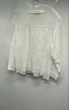 Load image into Gallery viewer, Zara Womens White Long Sleeve Lace Collared Button Front Blouse Top Size M