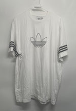 Load image into Gallery viewer, Adidas Mens Outline White Black Logo Short Sleeve Crew Neck T-Shirt Size 2XL