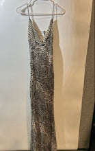 Load image into Gallery viewer, Zara Womens Black White Animal Print Spaghetti Strap Backless Maxi Dress Size S