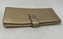 Load image into Gallery viewer, Coach Womens Metallic Gold Card Holder Slim Compact Bifold Wallet