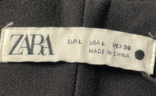 Load image into Gallery viewer, Zara Womens Black Flat Front Side Zip Wide-Leg Cropped Pants Size Large