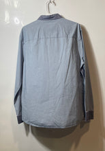 Load image into Gallery viewer, Zara Mens Navy Blue Cotton Long Sleeve Relaxed Fit Pockets Button-Up Shirt Sz M