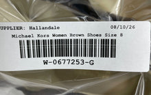 Load image into Gallery viewer, Michael Kors Womens Juliette Brown Logo Print Slip-On Ballet Flats Size 8M