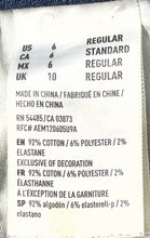 Load image into Gallery viewer, American Eagle Outfitters Womens Blue Denim Raw Hem Stretch Skinny Jeans Size 6