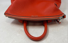 Load image into Gallery viewer, Calvin Klein Womens Orange Pebbled Leather Adjustable Strap Zip Top Backpack
