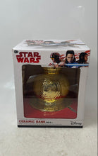 Load image into Gallery viewer, Disney Star Wars Collectibles BB-8 Gold Ceramic 8 Inch Large Piggy Bank With Box