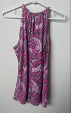 Load image into Gallery viewer, Michael Kors Womens Multicolor Printed Sleeveless Blouse Top Size Medium