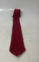 Load image into Gallery viewer, Carven Mens Red Striped Print Silk Adjustable Keeper Loop Formal Pointed Tie