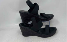 Load image into Gallery viewer, Italian Shoemakers Womens Success Black Wedge Heels Slingback Sandals Size 9.5