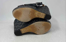 Load image into Gallery viewer, Michael Kors Womens Black Leather Open Toe Wedge Heel Platform Sandals Size 6.5M