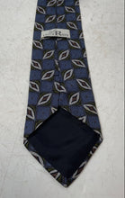 Load image into Gallery viewer, Louis Roth Mens Blue And Gray Geometric Print Silk Adjustable Formal Pointed Tie