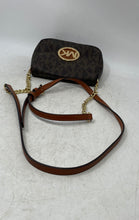 Load image into Gallery viewer, Michael Kors Womens Fulton Brown Leather Signature Print Crossbody Handbag