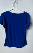 Load image into Gallery viewer, Calvin Klein Womens Blue V-Neck Short Sleeve Blouse Top Size Small