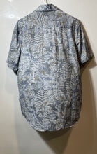 Load image into Gallery viewer, Bugatchi Mens Gray Leaf Print 8 Way Stretch Short Sleeve Button-Up Shirt Size L