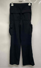 Load image into Gallery viewer, Forever 21 Womens Black Elastic Waist Pockets Straight Leg Cargo Pants Size S